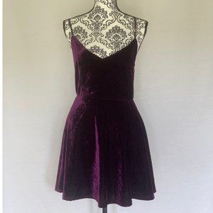 Tobi Deep Purple Velvet Skater Dress